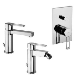RIN02 Rubinetteria set lavabo bidet e incasso doccia con deviatore RINGO PAFFONI