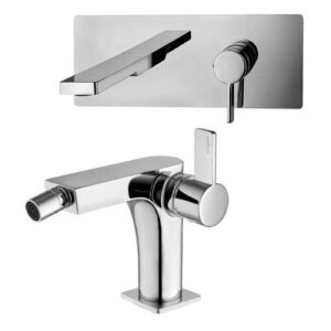 RO04 Set lavabo incasso 24 cm con bidet cromato ROCK PAFFONI