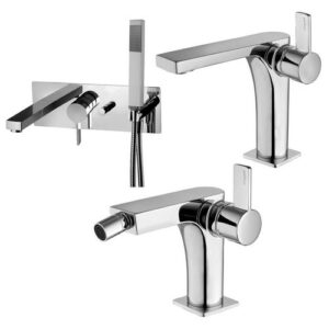 RO08 Set lavabo e bidet con incasso vasca cromato ROCK PAFFONI