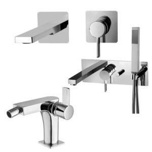 RO24 Set incasso piastra lavabo 24 cm bidet ed incasso vasca cromato ROCK PAFFONI