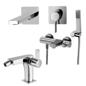 RO25 Set incasso piastra lavabo 24 cm bidet ed esterno vasca cromato ROCK PAFFONI