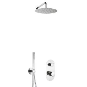 RT17351435118551 Kit doccia incasso,braccio soffione parete CROMATO PVD RIGATINO FRISONE