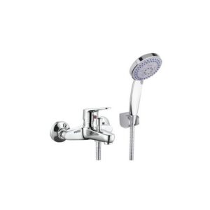 S0062-F Miscelatore vasca, flessibile doccia doppia graffatura 1.5 m ALICE EMI - immagine 1