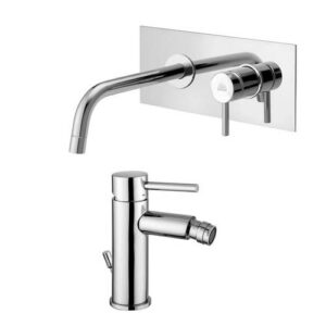 SK07 lavabo incasso muro con bocca + bidet con scarico STICK PAFFONI