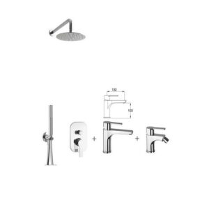 SP143517260484400551 Kit,set presa acqua, braccio soffione, lavabo e bidet FRISONE