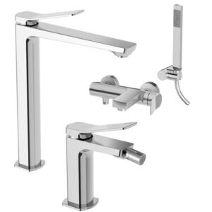 TI08 Set lavabo prolungato bidet esterno vasca con supporto cromato TILT PAFFONI