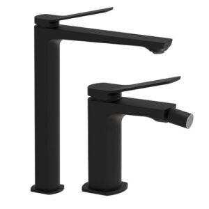 TI13 Set lavabo prolungato e bidet nero opaco TILT PAFFONI