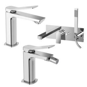 TI22 Set lavabo e bidet con incasso vasca cromato TILT PAFFONI