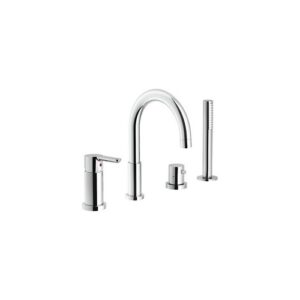 WEBK110/9ABCR KIT RUBINETTO MONOCOMANDO BORDO VASCA 4 FORI CROMO NOBILI