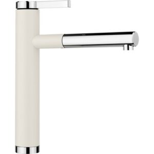 1526957 Miscelatore a canna alta con doccetta estraibile LINEE-S Soft White / Cromato BLANCO