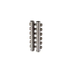 204-065-08 Collettore complanare att.3/4" nichelato 1"x 8+8 vie TE-SA