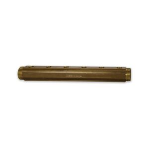 208BFS100-08-09G Collettore barra att.1/2"F con att. Sfiato giallo 1-1/2"M x 9 vie- Int.100 TE-SA - immagine 1