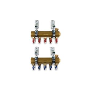 225SF-09-10 Collettore di distribuzione ad alta portata ottone con valvole sfera 3/4"F 10 vie TE-SA - immagine 1