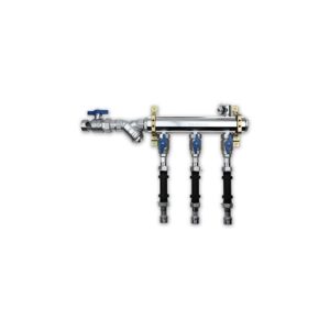 440F-065-04 Collettore per contatori acqua fredda att 3/4"M int.100mm 1"x 4 vie TE-SA - immagine 1