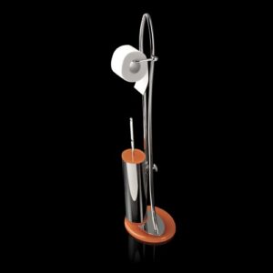 0893-C-NR Piantana wc cromata e plexiglass nero KOR TL BATH - immagine 1