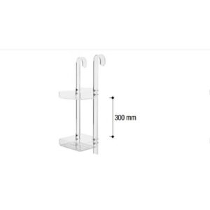 1112-C-AZ Portaoggetti da appendere 2 piani in plexiglass azzurro FOR BOX TL BATH - immagine 1