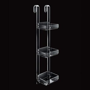 1123-C-NR Portaoggetti 3 piani da appendere in plexiglass nero FORBOX TL BATH - immagine 1
