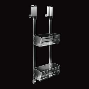 2432-C-TR Portaoggetti a 2 ripiani con ventosa e gancio FORBOX TL BATH - immagine 1