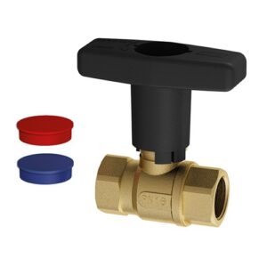 3036 M12 Valvola a sfera gialla 1/2' f-f maniglia nera FAR