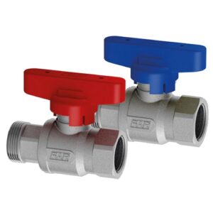 3038 12BC Valvola a sfera cromata 1/2' f att. rame maniglia blu FAR