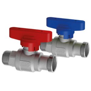 3041 12BC Valvola a sfera cromata 1/2' m att. rame maniglia blu FAR