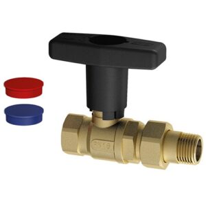 3079 M1 Valvola a sfera gialla 1' m-f maniglia nera FAR