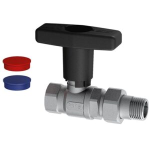 3079 M12C Valvola a sfera cromata 1/2' m-f maniglia nera FAR