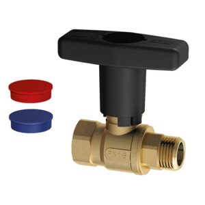 3097 M12 Valvola a sfera gialla 1/2' m-f maniglia nera FAR