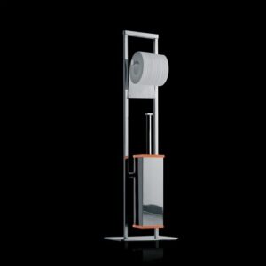 4573-C-RS Piantana wc in ottone cromato e plexiglass rosa EDEN TL BATH - immagine 1