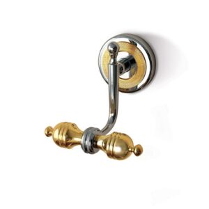 6504-CO Appendiabiti singolo in ottone cromato oro QUEEN TL BATH