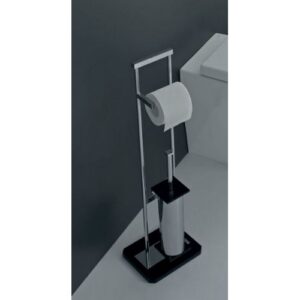 G273-C-RS Piantana wc cromato e plexiglass rosa GRIP TL BATH - immagine 1