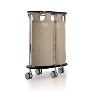 K124CSJBC Carrello portabiancheria ovale cromato con sacco juta LAUNDRY BAG TL BATH - immagine 1