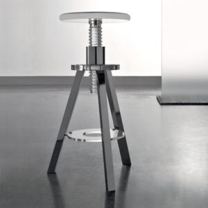 K127-C-BL Sgabello regolabile finitura cromata e vite plexiglass trasparente COMPLEMENTI TL BATH - immagine 1