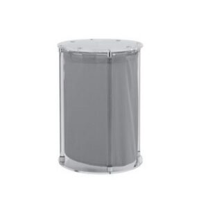 K173CSNBL Cesto portabiancheria tondo senza ruote con sacco nero e plexiglass blu TL BATH - immagine 1