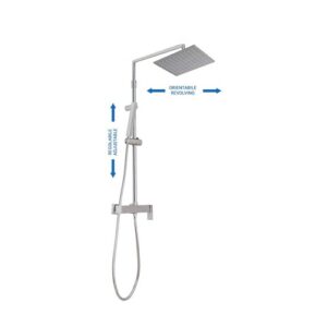 40Q05214A0CR Colonna doccia regolabile completa di soffione, doccetta e flessibile cromo SPHERA
