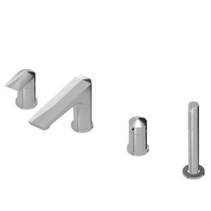 72282C.21.018 Gruppo bordo vasca completo di bocca erogazione, deviatore e set doccetta in ottone cromo NEWFORM