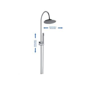 C37B43639CR Colonna doccia regolabile e orientabile con deviatore, soffione e doccetta cromo SPHERA