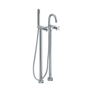CL2165CC3CR Colonna vasca a pavimento con rubinetto, doccia star e flessibile 150cm cromo SPHERA - immagine 1
