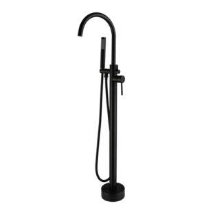 CL2166CC3NO Colonna vasca a pavimento con miscelatore, doccetta a flessibile 150cm nero opaco SPHERA - immagine 1