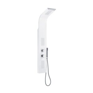 CLAL11CC3BI Colonna doccia in alluminio multifunzione anticalcare con miscelatore e getto a cascata bianca SPHERA - immagine 1
