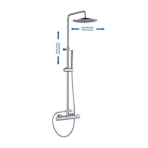 MX1B40105CR Colonna doccia regolabile e orientabile con soffione Vienna d.250 e doccetta Artist cromato SPHERA