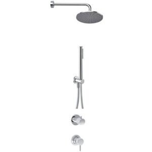 PER55000SL Kit doccia con Soffione e braccio con presa acqua 1/2", flessibile m1,50 e doccetta monogetto Miscelatore Doccia incasso con deviatore - Set parte   esterna EURORAMA - immagine 1
