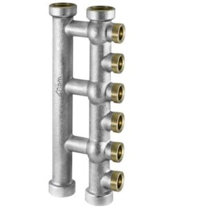 60.06.00 Collettore complanare monolaterale monoblock 6 vie 1" RBM - immagine 1