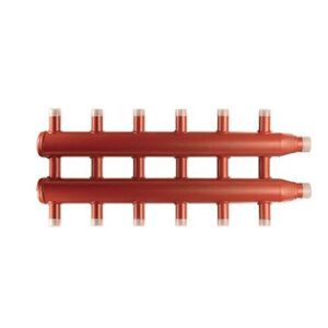C51D34 Collettore contrapposto diacol 5+1 zone attacchi 3/4" filettato maschio interasse 125mm COMPARATO - immagine 1