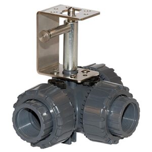 DC3C6C3D4 Corpo valvola diamant 3 vie 1" pvc sfera "t" filettato con apertura manuale COMPARATO - immagine 1