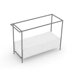 PST10480NPN Struttura portalavello con cassetto e portasciugamani Pilotì PINO NERO COLAVENE - immagine 1