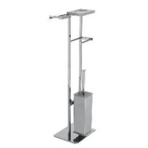 0875-C-NR Piantana wc/bidet finitura cromata con plexiglass nero EDEN TL BATH