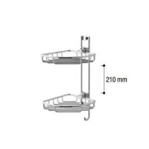 0883-C Angolare doccia 2 piani cromato con gancio FORBOX TL BATH