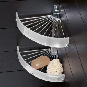 0888-C-RS Angolare doccia con fascia in plexiglass rosa FOROX TL BATH