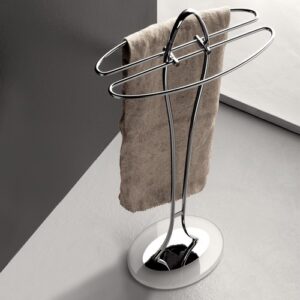 0897-C-RS Piantana lavabo cromata e plexiglass rosa KOR TL BATH